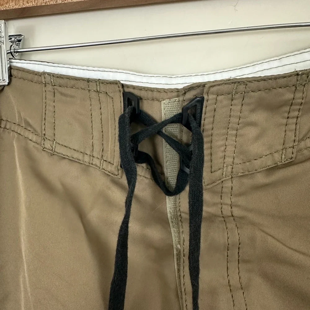 Billabong Board Shorts Olive Green Logo VTG Y2K Cargo Pockets Surfing Men 38